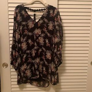 Cotton Candy Black Floral Dress Small
